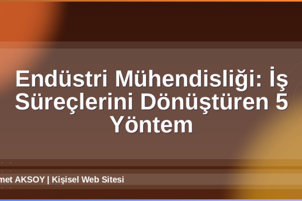 Endüstri Mühendisliği