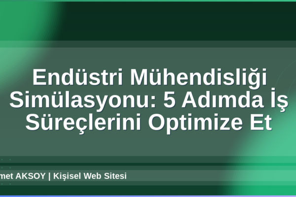 Endüstri Mühendisliği Simülasyonu