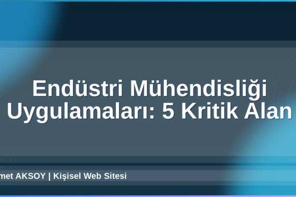 Endüstri Mühendisliği Uygulamaları