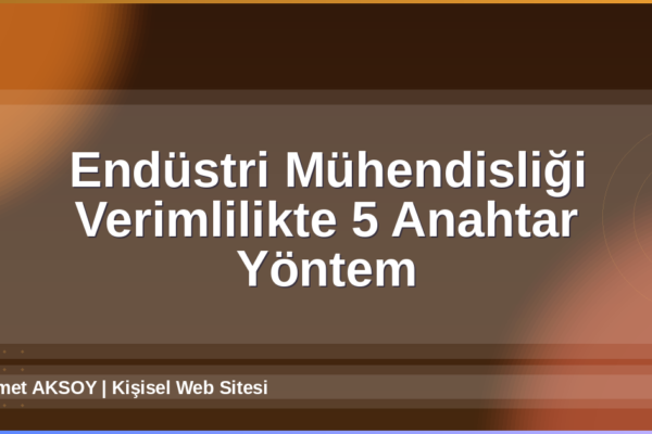 Endüstri Mühendisliği Verimlilik