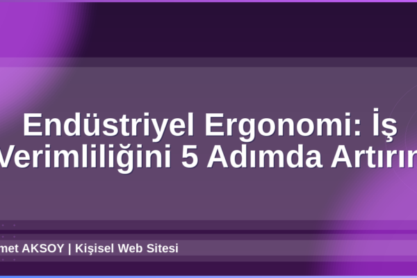 Endüstriyel Ergonomi