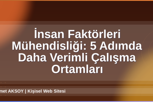 İnsan Faktörleri Mühendisliği