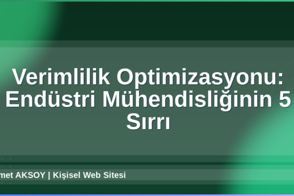 Verimlilik Optimizasyonu