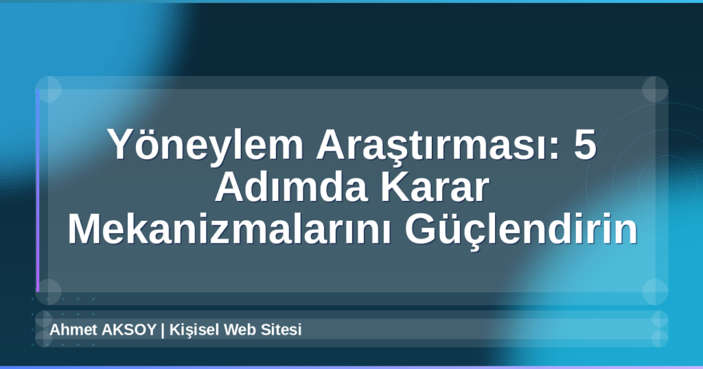 Yöneylem Araştırması