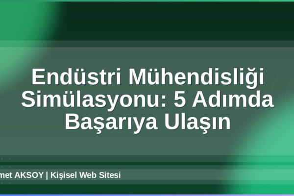 Endüstri Mühendisliği Simülasyonu