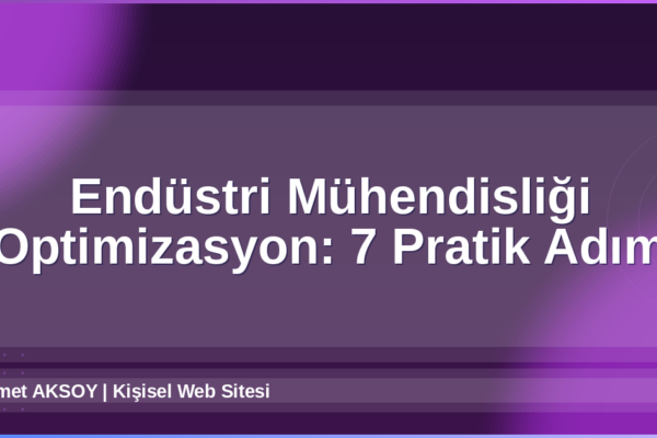 Endüstri Mühendisliği Optimizasyon