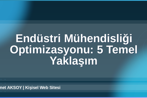 Endüstri Mühendisliği Optimizasyonu