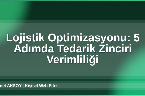 Lojistik Optimizasyonu