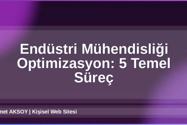 Endüstri Mühendisliği Optimizasyon
