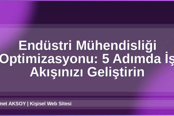 Endüstri Mühendisliği Optimizasyonu