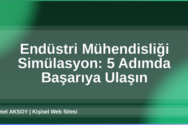 Endüstri Mühendisliği Simülasyon
