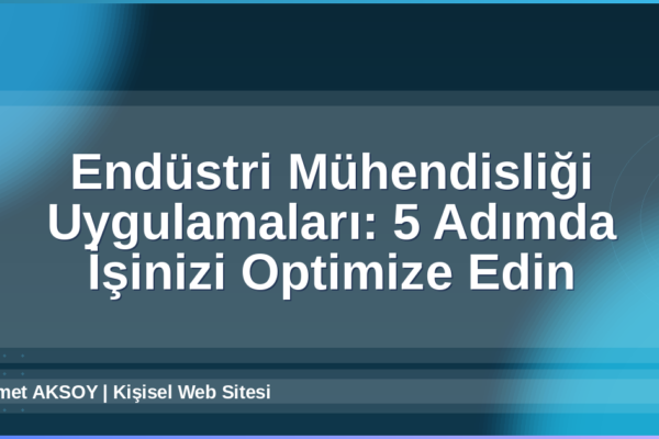 Endüstri Mühendisliği Uygulamaları