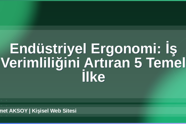 Endüstriyel Ergonomi