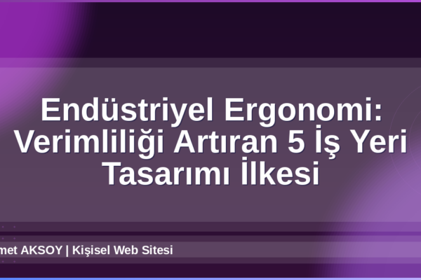 Endüstriyel Ergonomi